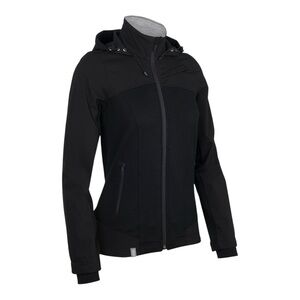 Icebreaker Merino Wool Lightweight Cascade Plus Hooded Black Jacket size Small